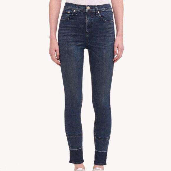 Rag & Bone High Rise Ankle Skinny Jeans Dark Wash Size 27 - Picture 2 of 9